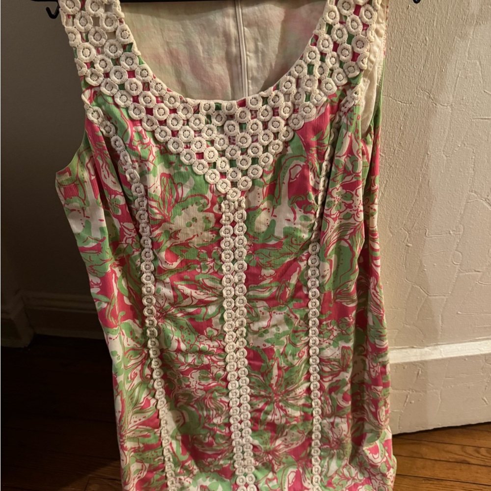 Lily Pulitzer Floral Sleeveless Dress with Lace Detail
